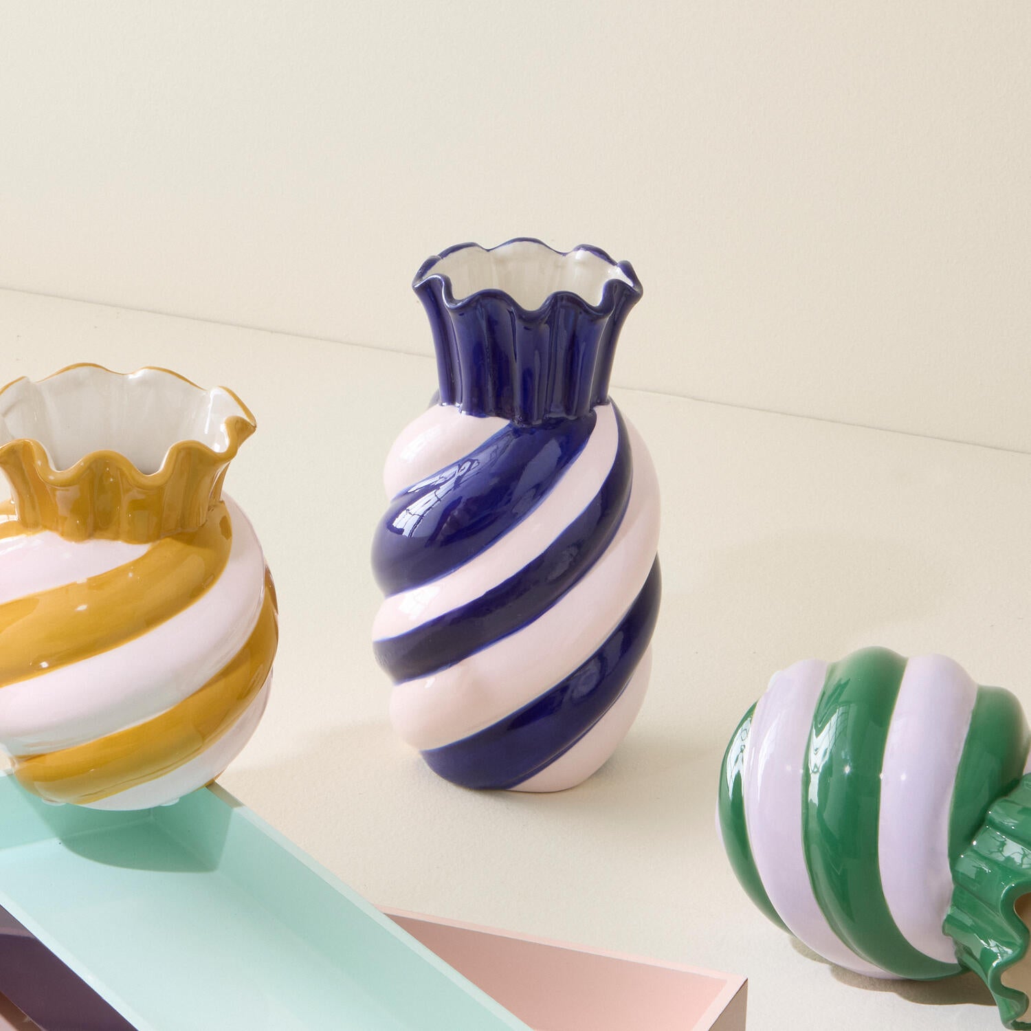 Candy vase, blå/pink - H23 cm